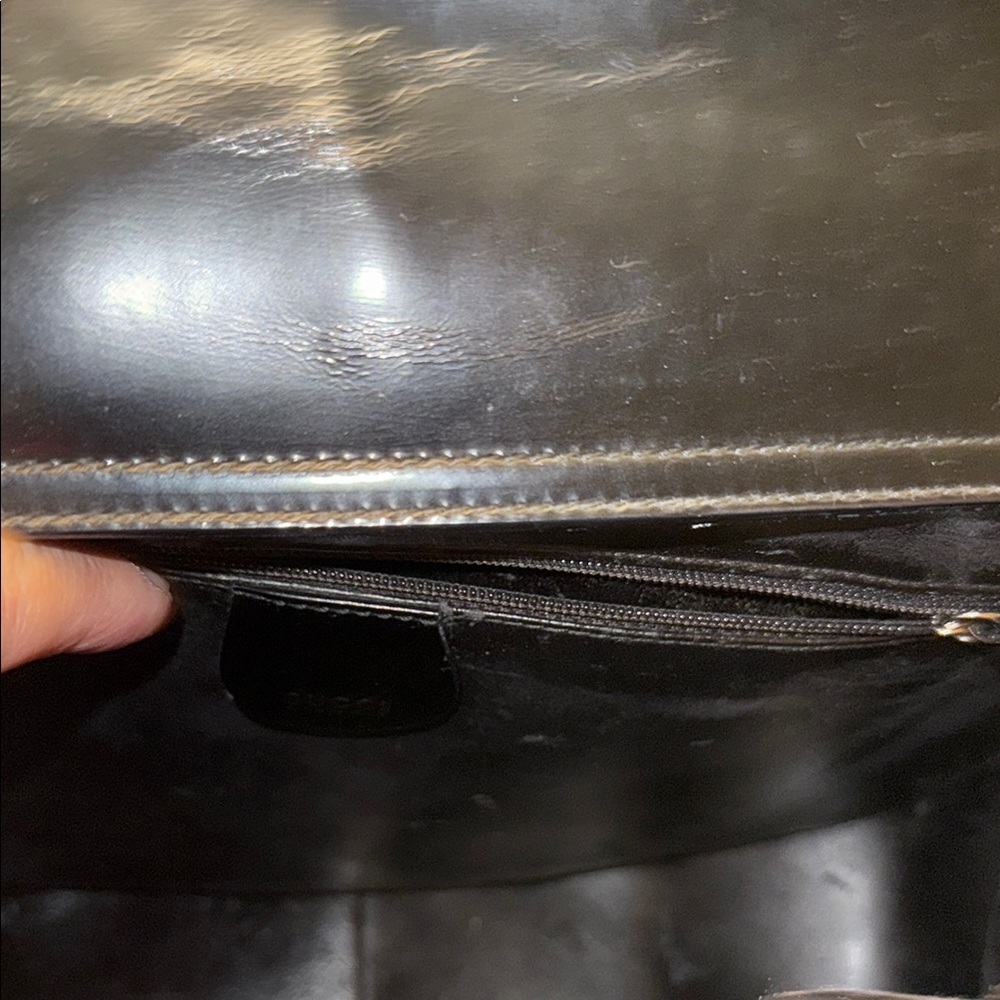 🎄GUCCI Black Tote Bag with Green and Red Strap - Picture 8 of 11